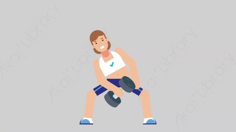AE模板-WOMAN FITNESS 14 Exercise女性健身教练体育运动员锻炼运动扁平人物职业角色