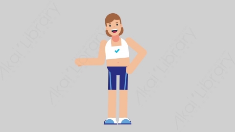 AE模板-WOMAN FITNESS 22 Handshake 2女性健身教练体育运动员握手扁平人物职业角色