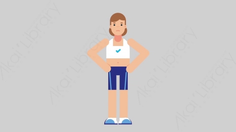 AE模板-WOMAN FITNESS 35 No女性健身教练体育运动员否认扁平人物职业角色