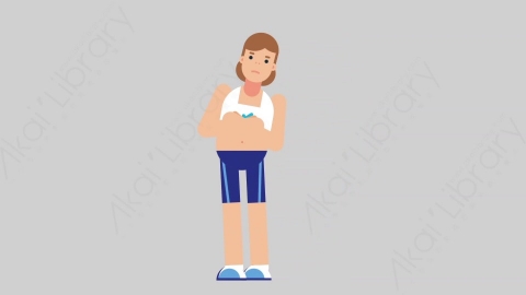 AE模板-WOMAN FITNESS 43 Pushed女性健身教练体育运动员被推走扁平人物职业角色