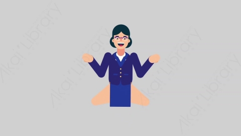 AE模板-WOMAN BANKER 33 Meditation女性商业银行家冥想沉思扁平人物商务角色