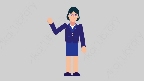 AE模板-WOMAN BANKER 40 Pointing 3女性商业银行家指向指点扁平人物商务角色