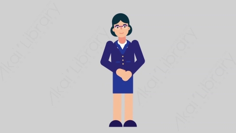 AE模板-WOMAN BANKER 62 Standing 3女性商业银行家站立扁平人物商务角色
