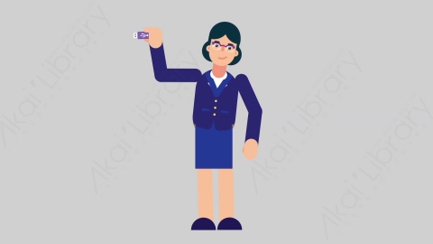 AE模板-WOMAN BANKER 73 Showing Detail女性商业银行家显示细节扁平人物商务角色