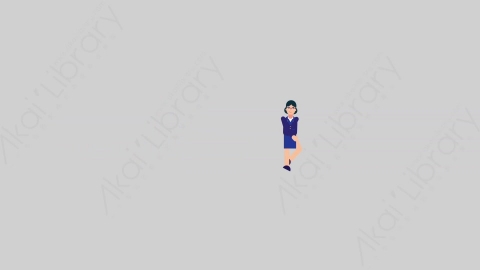 AE模板-WOMAN BANKER 76 Walk and Stop女性商业银行家行走和停止扁平人物商务角色