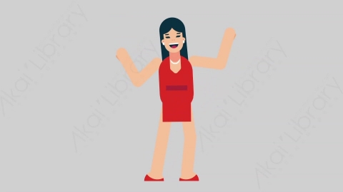 AE模板-WOMAN DINNER DRESS 09 Dance 1商业女性晚礼服晚宴宴会跳舞舞蹈扁平人物商务角色