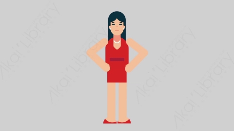 AE模板-WOMAN DINNER DRESS 35 No商业女性晚礼服晚宴宴会否认扁平人物商务角色