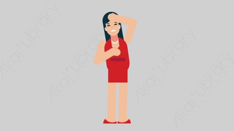 AE模板-WOMAN DINNER DRESS 50 Stressed Out商业女性晚礼服晚宴宴会压力过大心力交瘁扁平人物商务角色