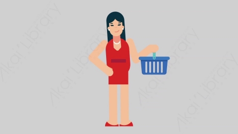AE模板-WOMAN DINNER DRESS 54 Shopping商业女性晚礼服晚宴宴会购物扁平人物商务角色