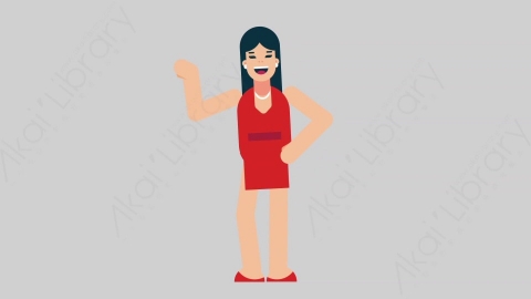 AE模板-WOMAN DINNER DRESS 66 Metro Ride商业女性晚礼服晚宴宴会乘地铁扁平人物商务角色