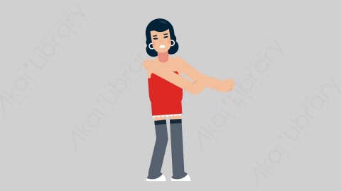 AE模板-WOMAN SEXY DRESS 11 Defense女性性感连衣裙裙子防御防守扁平人物日常角色