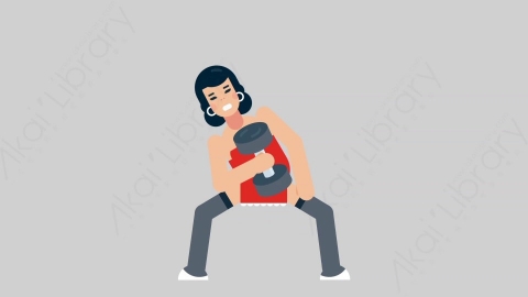 AE模板-WOMAN SEXY DRESS 14 Exercise女性性感连衣裙裙子锻炼运动扁平人物日常角色