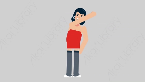 AE模板-WOMAN SEXY DRESS 25 HighFive女性性感连衣裙裙子击掌扁平人物日常角色