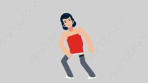 AE模板-WOMAN SEXY DRESS 29 Introduction女性性感连衣裙裙子介绍简介扁平人物日常角色