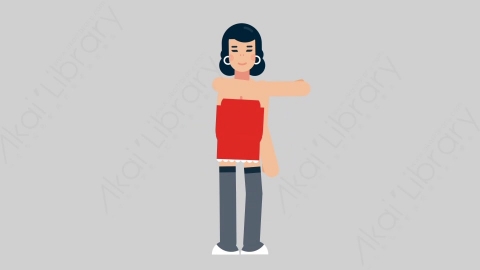 AE模板-WOMAN SEXY DRESS 39 Pointing 2女性性感连衣裙裙子指向指点扁平人物日常角色