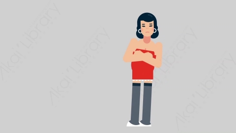 AE模板-WOMAN SEXY DRESS 43 Pushed女性性感连衣裙裙子被推走扁平人物日常角色