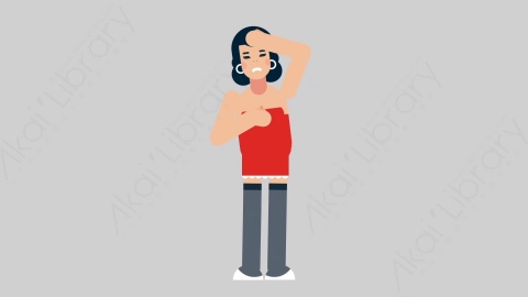 AE模板-WOMAN SEXY DRESS 50 Stressed Out女性性感连衣裙裙子压力过大心力交瘁扁平人物日常角色