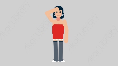 AE模板-WOMAN SEXY DRESS 51 Salute女性性感连衣裙裙子敬礼致敬扁平人物日常角色