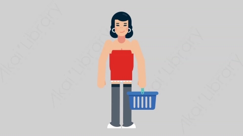 AE模板-WOMAN SEXY DRESS 54 Shopping女性性感连衣裙裙子购物扁平人物日常角色