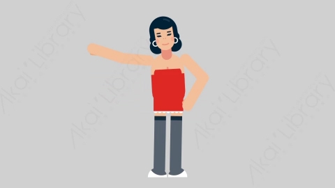 源库网-AE模板-WOMAN SEXY DRESS 53 Scratching Head女性性感连衣裙裙子抓头扁平人物日常角色