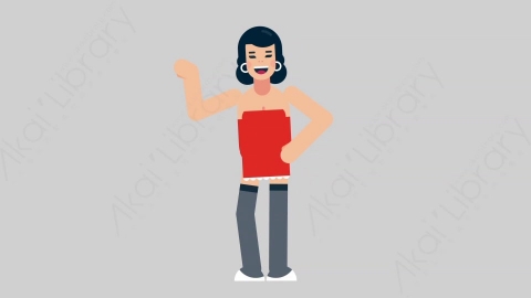 AE模板-WOMAN SEXY DRESS 66 Metro Ride女性性感连衣裙裙子乘地铁扁平人物日常角色