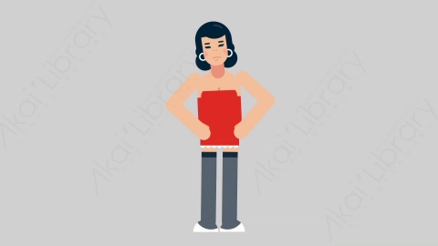 AE模板-WOMAN SEXY DRESS 69 Talking女性性感连衣裙裙子说话讲话扁平人物日常角色