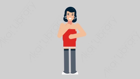 AE模板-WOMAN SEXY DRESS 72 Tie女性性感连衣裙裙子整理领带扁平人物日常角色