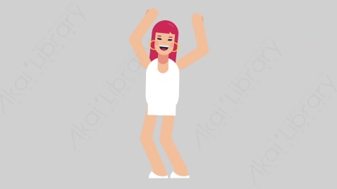 AE模板-WOMAN SIMPLE DRESS 10 Dance 2女性简约朴素连衣裙裙子跳舞舞蹈扁平人物日常角色