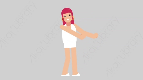 AE模板-WOMAN SIMPLE DRESS 11 Defense女性简约朴素连衣裙裙子防御防守扁平人物日常角色
