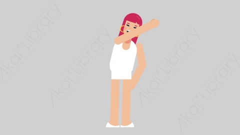 AE模板-WOMAN SIMPLE DRESS 25 HighFive女性简约朴素连衣裙裙子击掌扁平人物日常角色