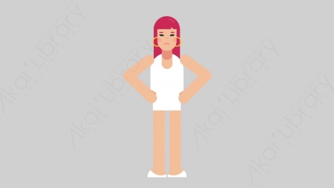 AE模板-WOMAN SIMPLE DRESS 35 No女性简约朴素连衣裙裙子否认扁平人物日常角色