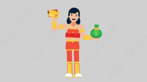 AE模板-WOMAN SUPERHERO 06 Comparison女超人超级英雄比较对比扁平人物日常角色