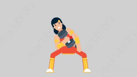 AE模板-WOMAN SUPERHERO 14 Exercise女超人超级英雄锻炼运动扁平人物日常角色