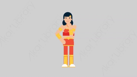 AE模板-WOMAN SUPERHERO 28 Idea女超人超级英雄有主意想法扁平人物日常角色