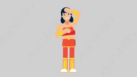 AE模板-WOMAN SUPERHERO 50 Stressed Out女超人超级英雄压力过大心力交瘁扁平人物日常角色
