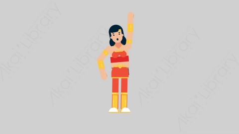 AE模板-WOMAN SUPERHERO 81 Yelling女超人超级英雄大喊大叫扁平人物日常角色