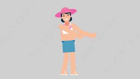 AE模板-WOMAN VACATION 11 Defense女性休闲假期度假防御防守扁平人物日常角色