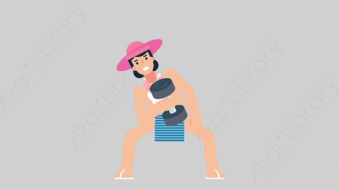 AE模板-WOMAN VACATION 14 Exercise女性休闲假期度假锻炼运动扁平人物日常角色