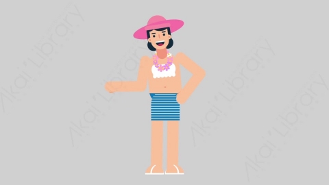 AE模板-WOMAN VACATION 22 Handshake 2女性休闲假期度假握手扁平人物日常角色