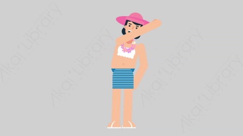 AE模板-WOMAN VACATION 25 HighFive女性休闲假期度假击掌扁平人物日常角色