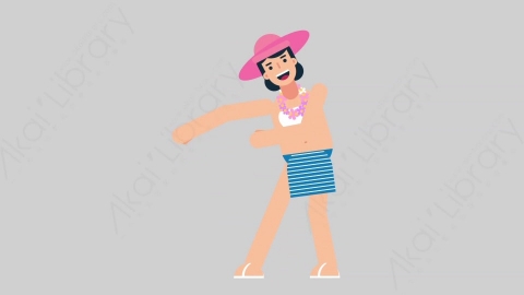 AE模板-WOMAN VACATION 29 Introduction女性休闲假期度假介绍简介扁平人物日常角色