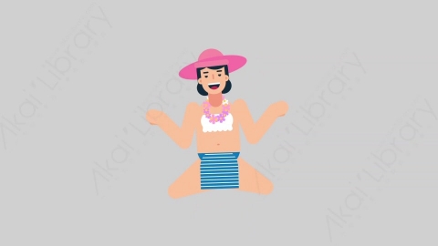 AE模板-WOMAN VACATION 33 Meditation女性休闲假期度假冥想沉思扁平人物日常角色