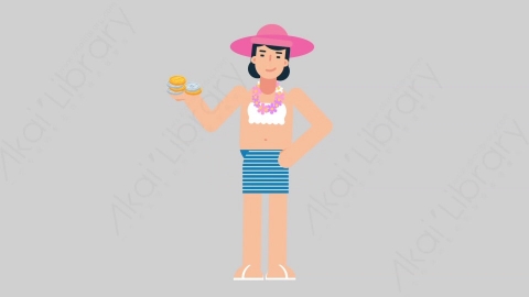 AE模板-WOMAN VACATION 36 Offer女性休闲假期度假提供供应扁平人物日常角色