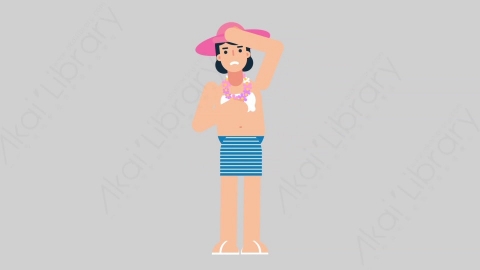 AE模板-WOMAN VACATION 50 Stressed Out女性休闲假期度假压力过大心力交瘁扁平人物日常角色