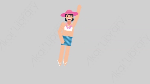 AE模板-WOMAN VACATION 67 Superman女性休闲假期度假超人动作扁平人物日常角色
