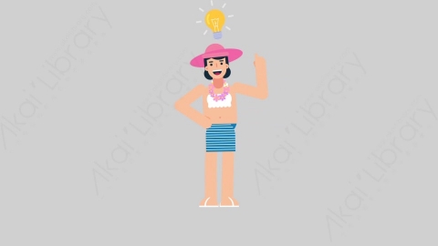AE模板-WOMAN VACATION 70 Thinking 1女性休闲假期度假思考考虑扁平人物日常角色