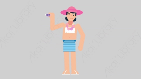 AE模板-WOMAN VACATION 73 Showing Detail女性休闲假期度假显示细节扁平人物日常角色