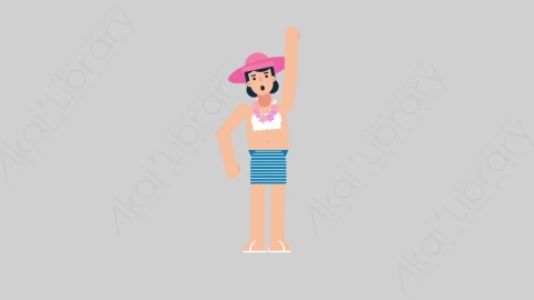 AE模板-WOMAN VACATION 81 Yelling女性休闲假期度假大喊大叫扁平人物日常角色