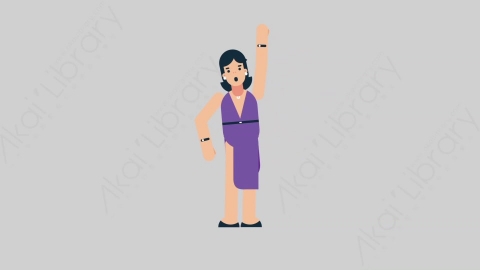AE模板-WOMAN SINGER 81 Yelling女性歌手歌唱家大喊大叫扁平人物日常角色