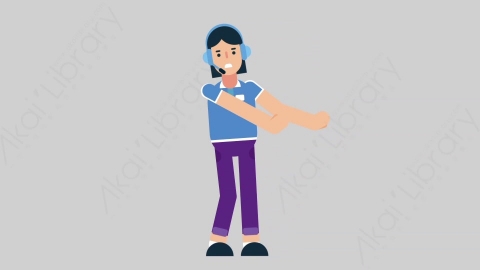 AE模板-WOMAN SUPPORT SERVICE 11 Defense女性接线员电话服务防御防守扁平人物职业角色